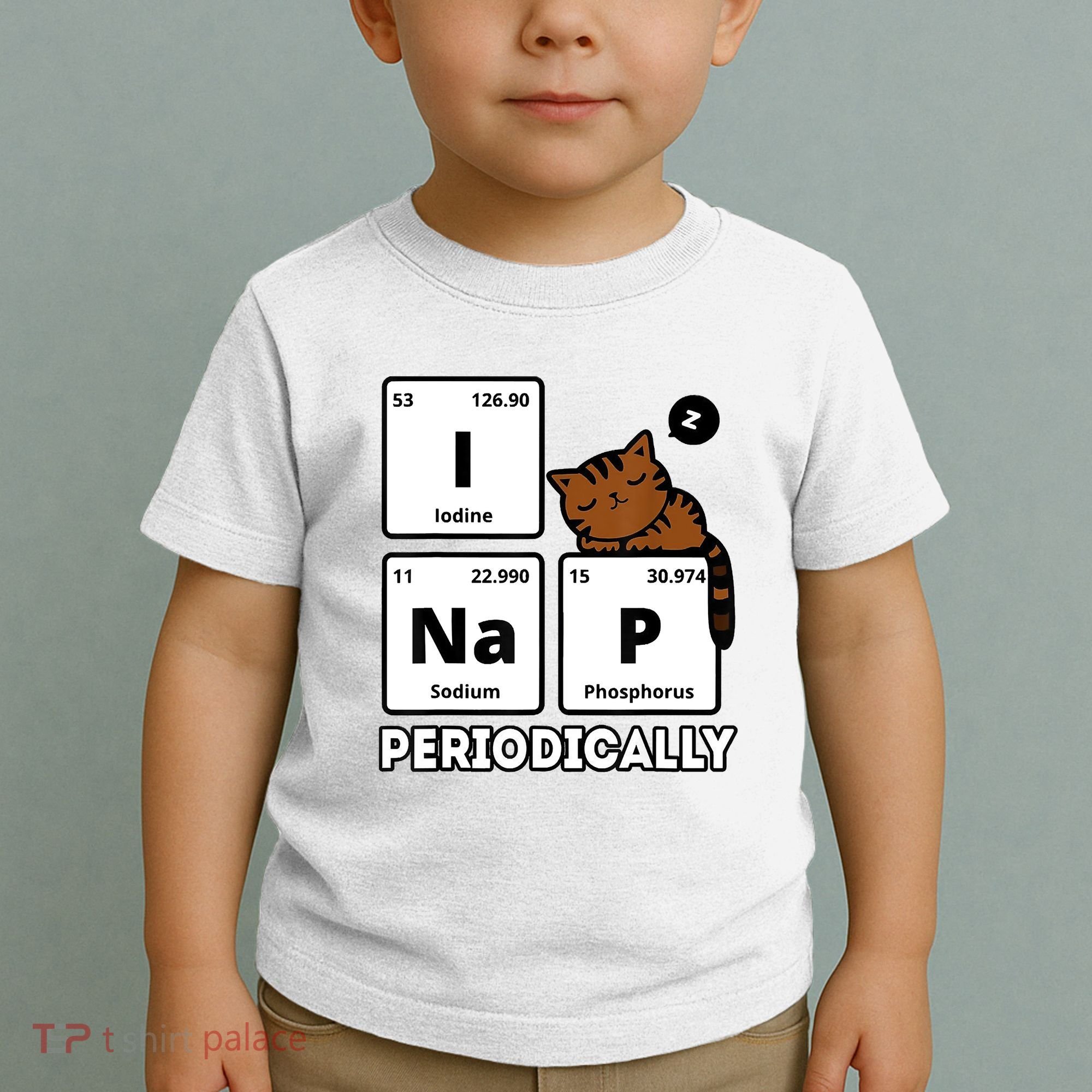 Funny Science Cat I Nap Periodically Cats Lovers Chemistry Toddler T-Shirt
