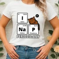 Funny Science Cat I Nap Periodically Cats Lovers Chemistry Women's T-Shirt thumb 2