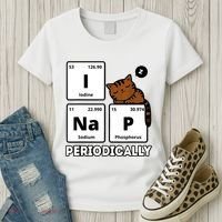 Funny Science Cat I Nap Periodically Cats Lovers Chemistry Women's T-Shirt thumb 3
