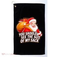Funny Santa Claus You Should See The Size Of My Sack Golf Towel thumb 0