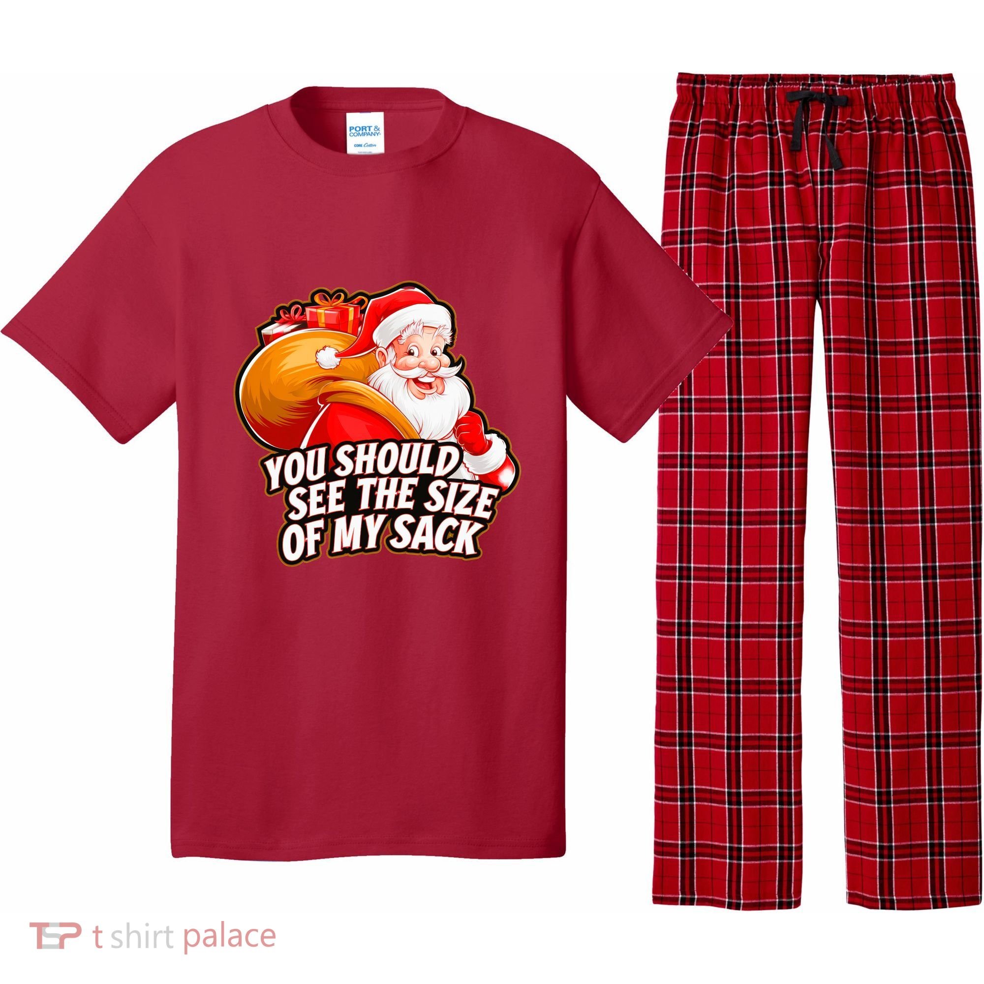 Funny Santa Claus You Should See The Size Of My Sack Pajama Set