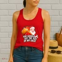 Funny Santa Claus You Should See The Size Of My Sack Women's Tank Top thumb 2