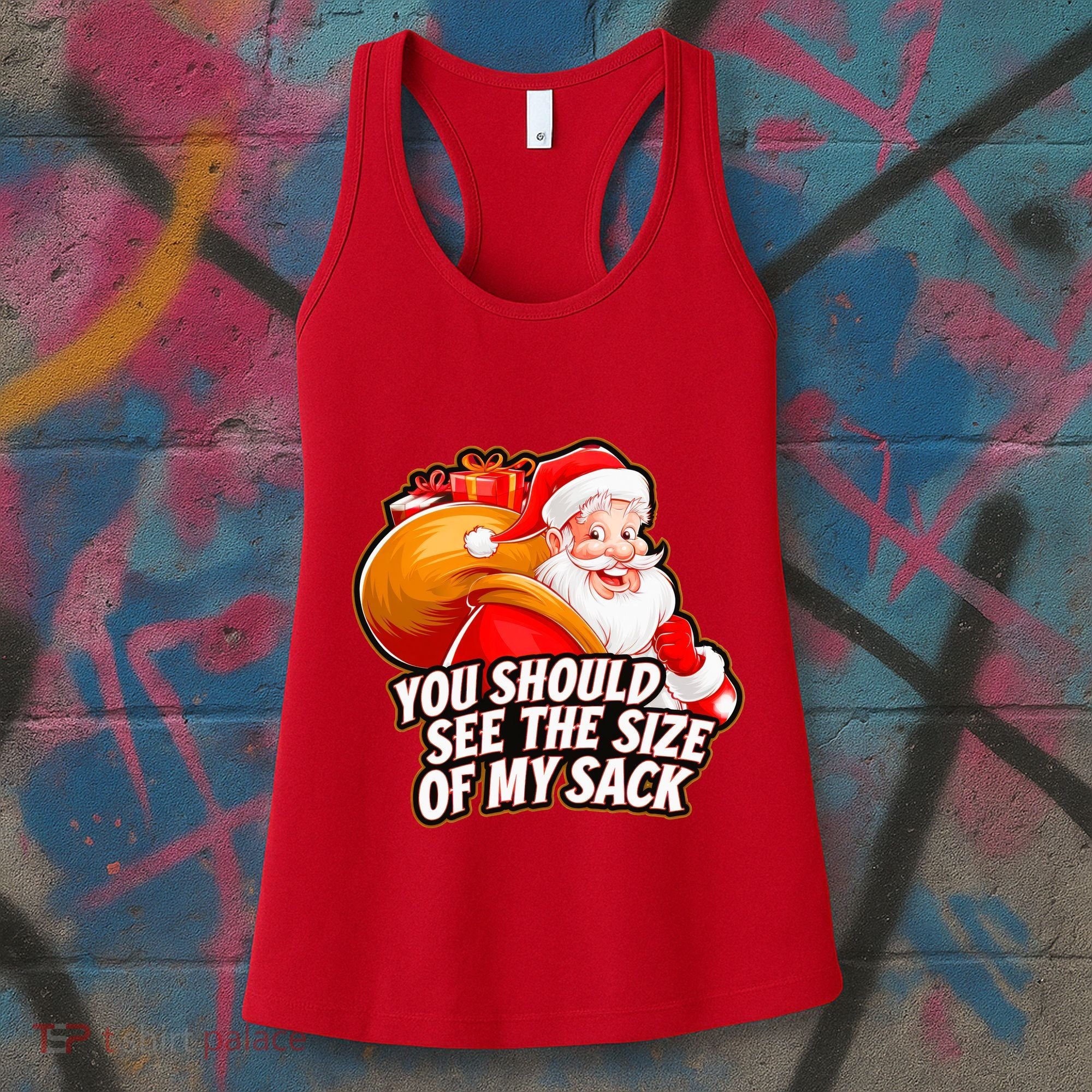 Funny Santa Claus You Should See The Size Of My Sack Women's Tank Top