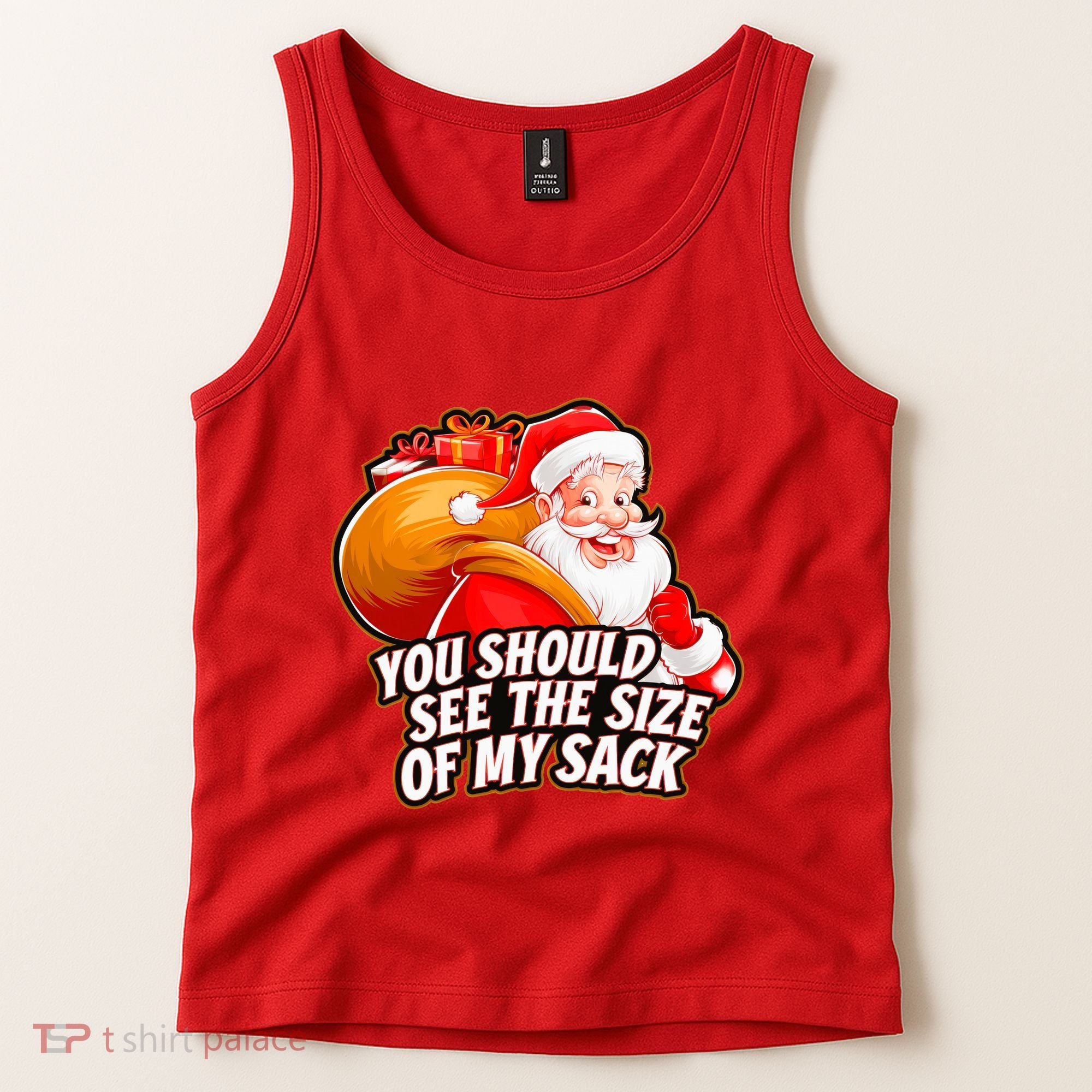 Funny Santa Claus You Should See The Size Of My Sack Tank Top