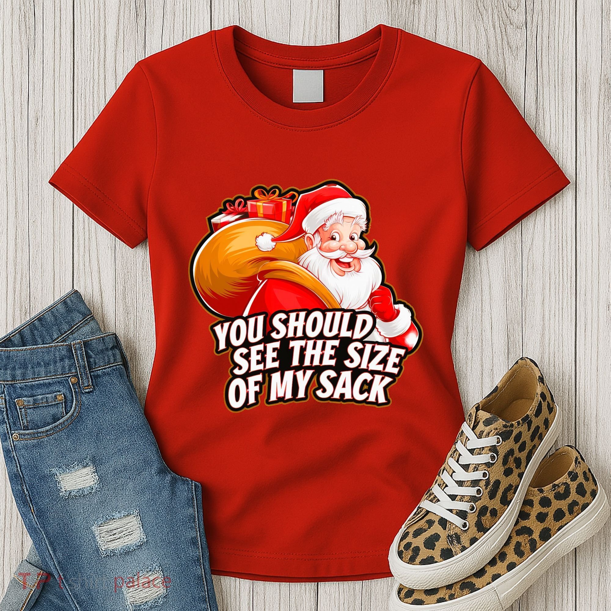 Funny Santa Claus You Should See The Size Of My Sack Women's T-Shirt