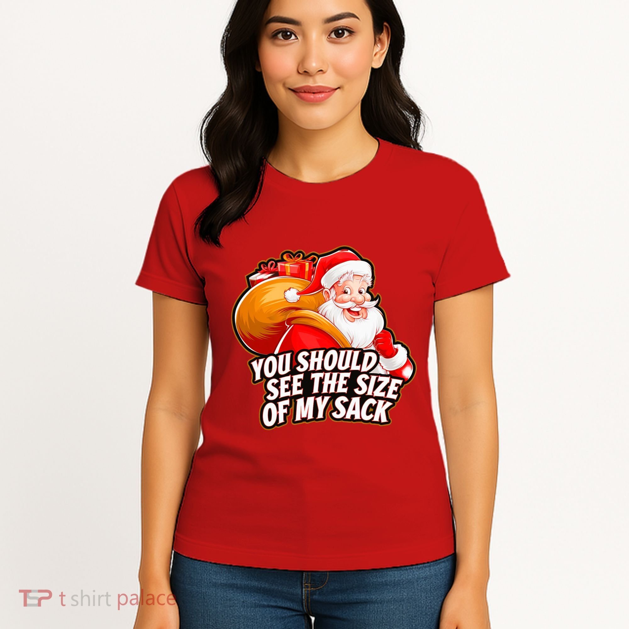Funny Santa Claus You Should See The Size Of My Sack Women's T-Shirt