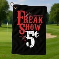 Freak Show Circus Party Weird Carnival Costume Freaky Acts Gift Golf Towel thumb 1