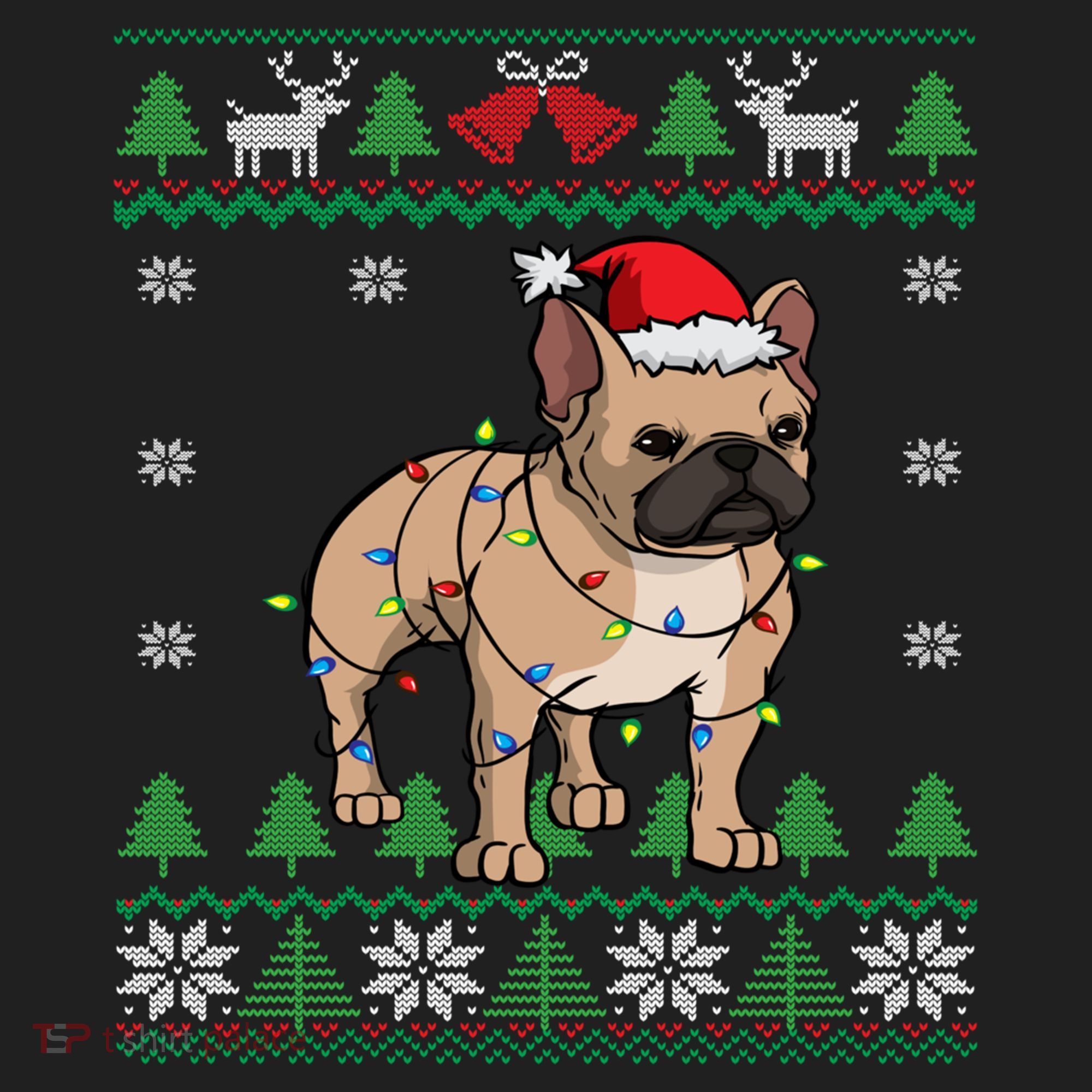 Frenchie Santa Claus Cute French Bulldog Ugly Christmas Gift Beanie