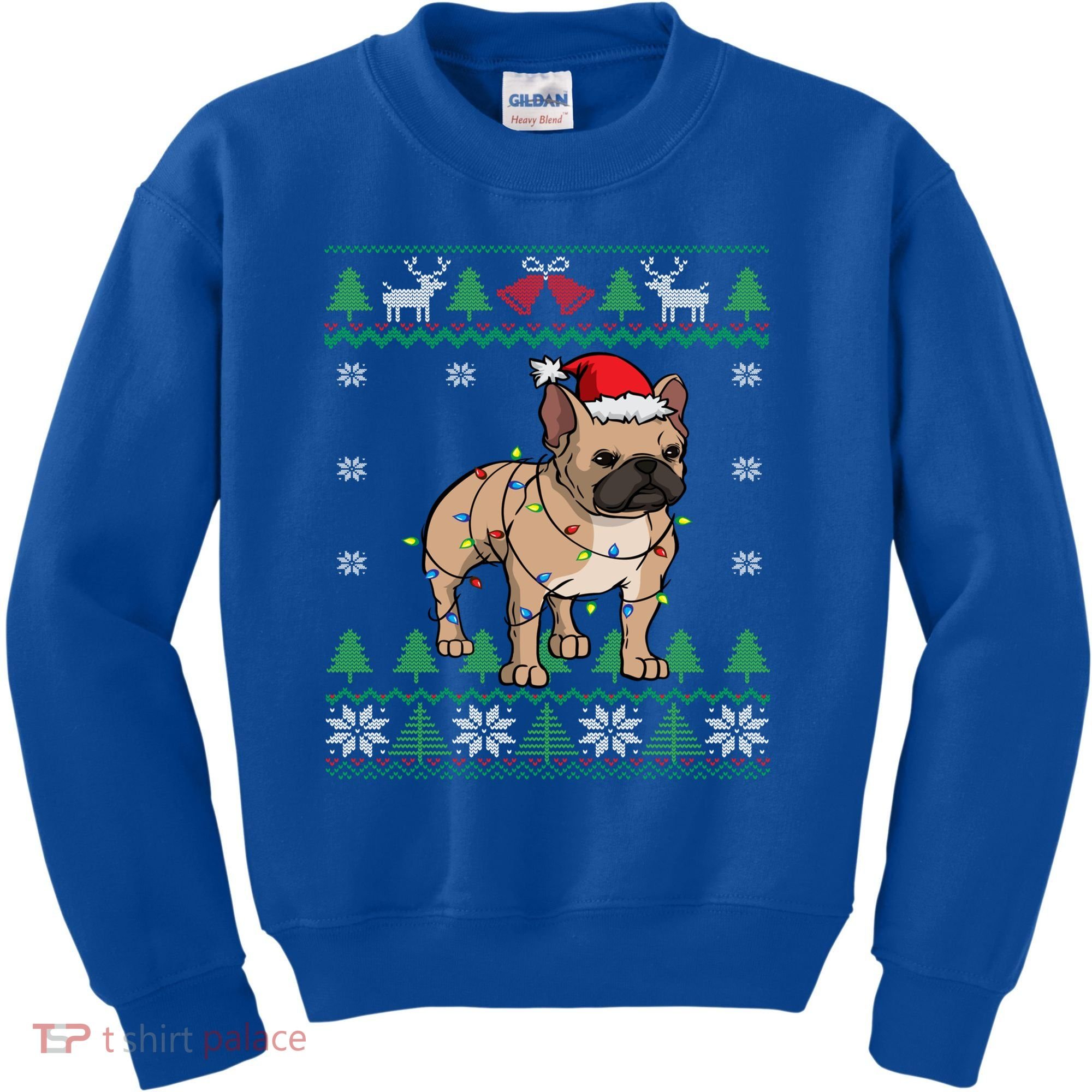 Frenchie Santa Claus Cute French Bulldog Ugly Christmas Gift Kids Sweatshirt