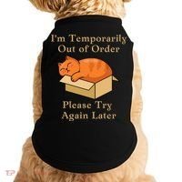 Funny Sleepy Cat Temporarily Out Of Order Doggie Tank thumb 0