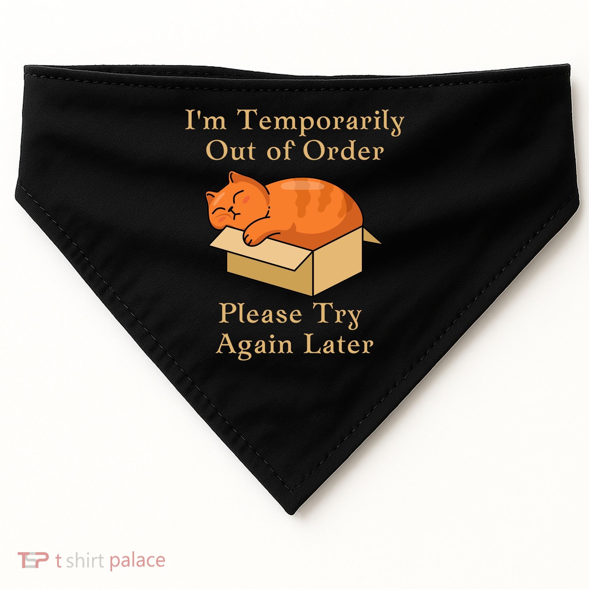 Funny Sleepy Cat Temporarily Out Of Order USA-Made Doggie Bandana