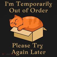 Funny Sleepy Cat Temporarily Out Of Order Ornament thumb 1