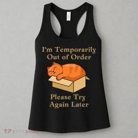 Funny Sleepy Cat Temporarily Out Of Order Women's Tank Top thumb 3