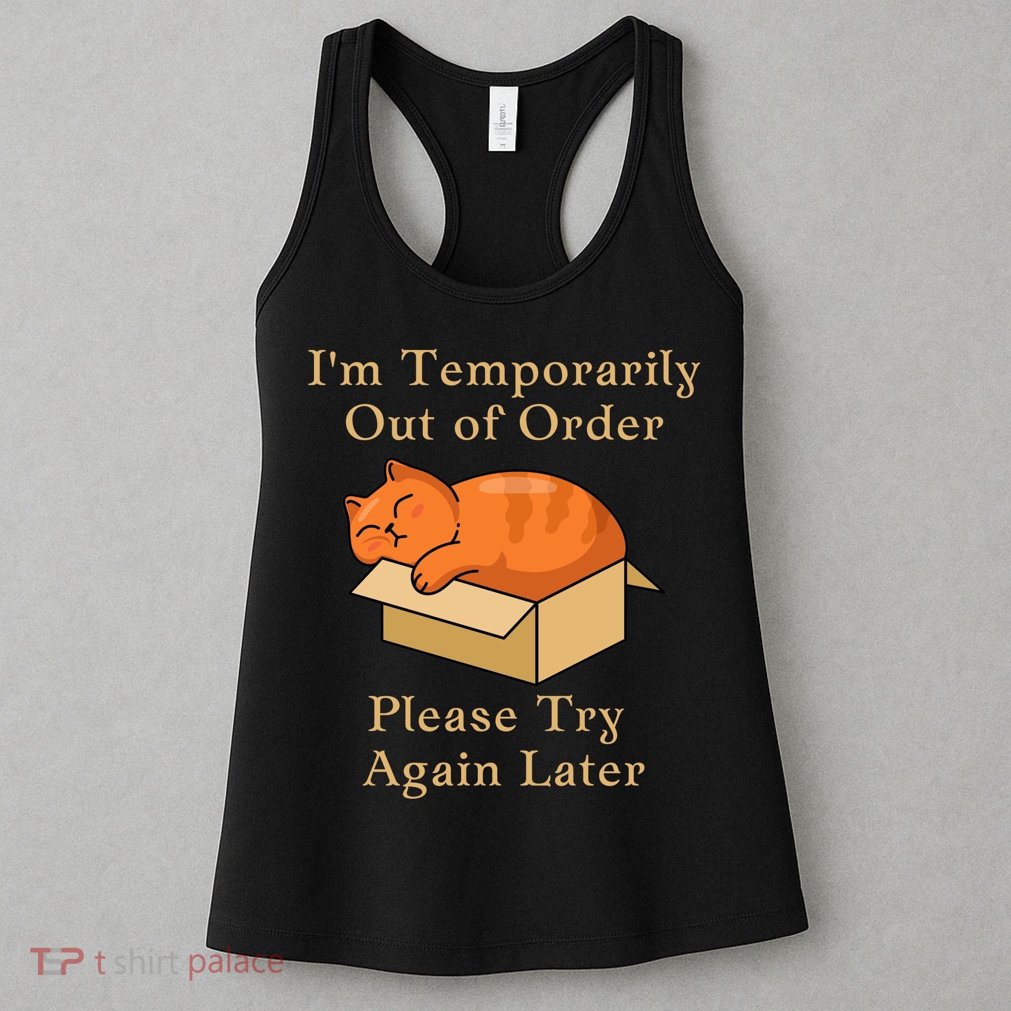 Funny Sleepy Cat Temporarily Out Of Order Women's Tank Top