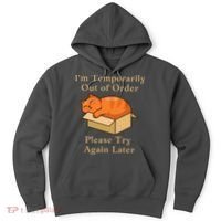 Funny Sleepy Cat Temporarily Out Of Order Hoodie thumb 0