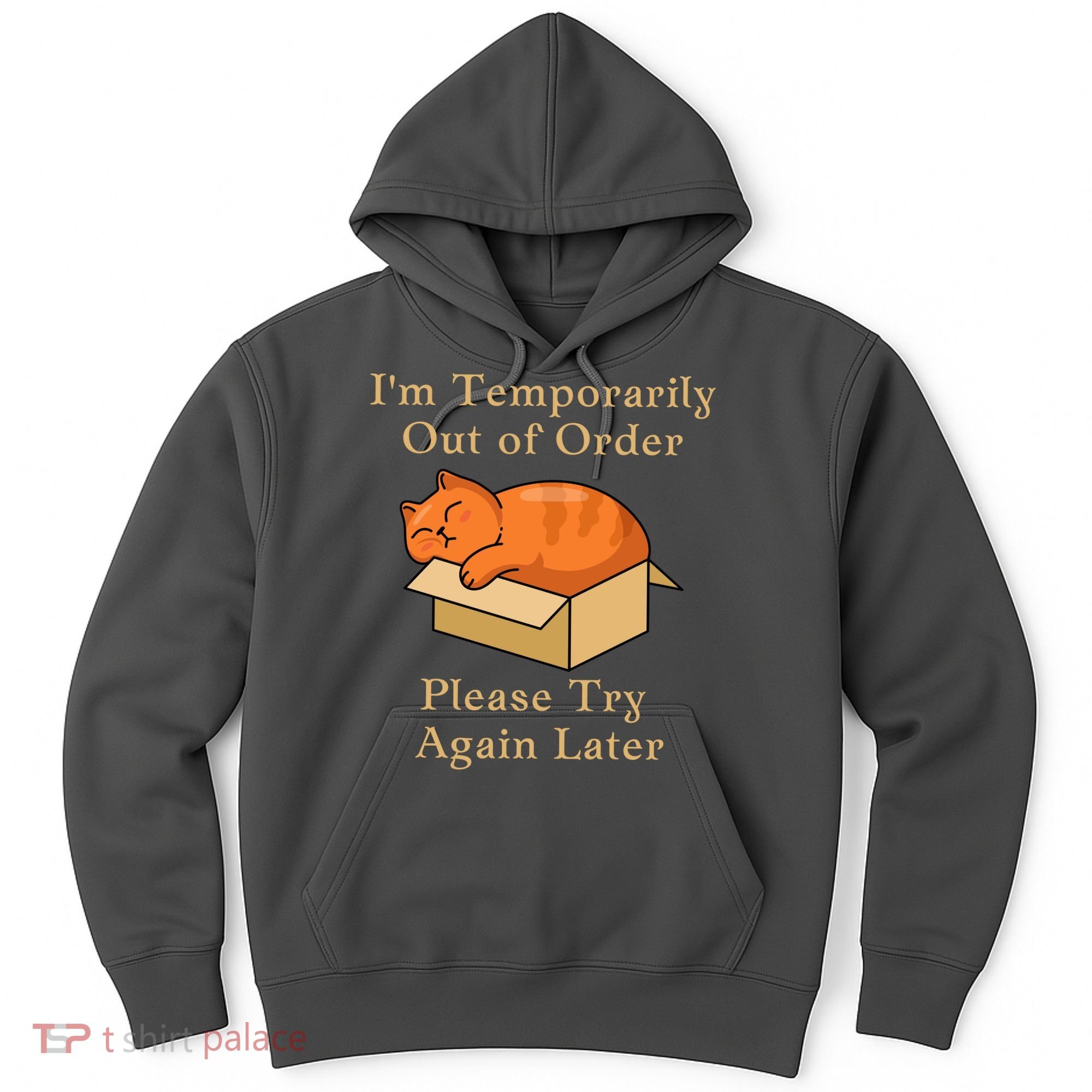Funny Sleepy Cat Temporarily Out Of Order Hoodie
