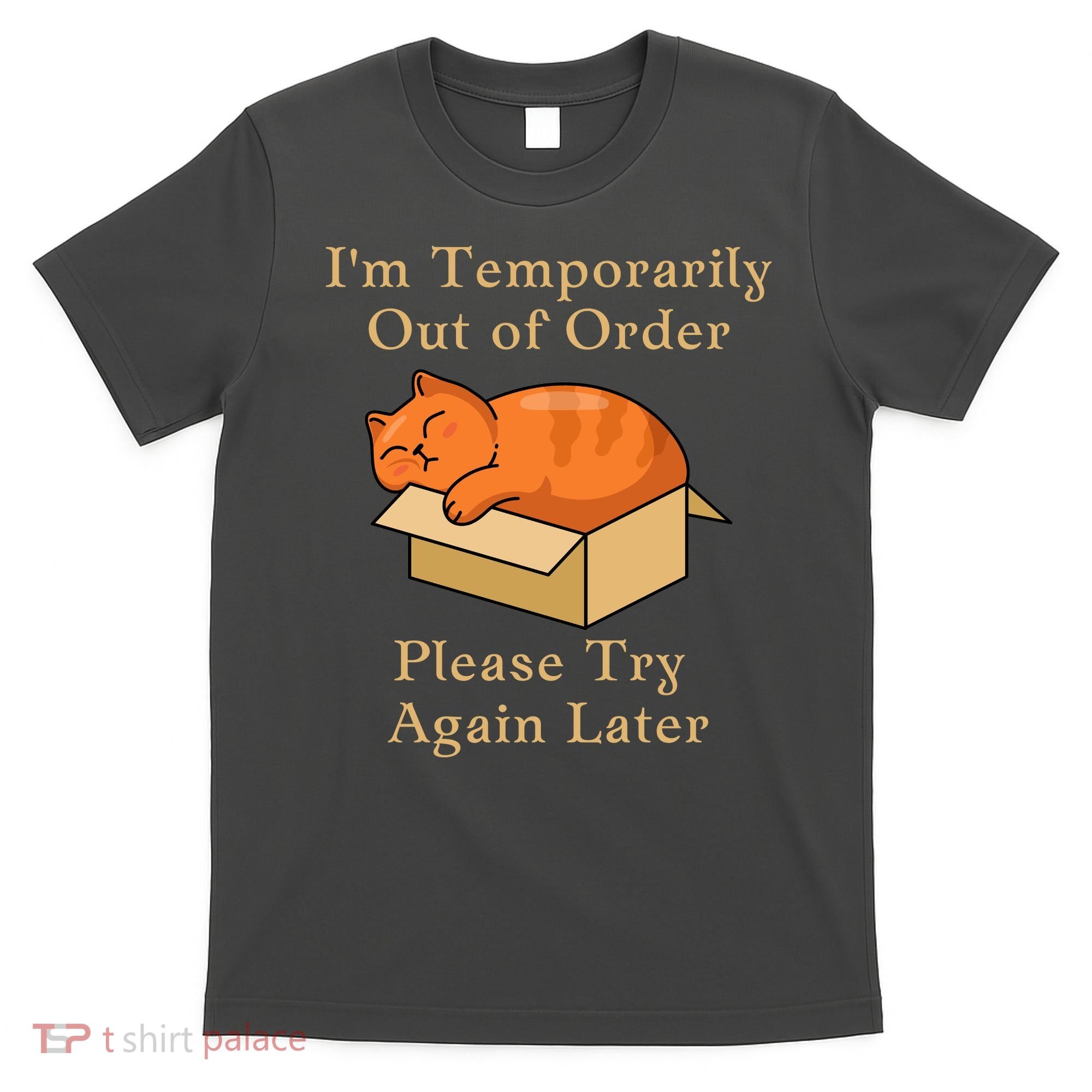 Funny Sleepy Cat Temporarily Out Of Order T-Shirt