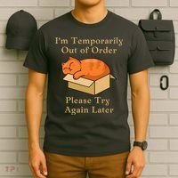 Funny Sleepy Cat Temporarily Out Of Order T-Shirt thumb 6