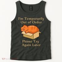 Funny Sleepy Cat Temporarily Out Of Order Tank Top thumb 2