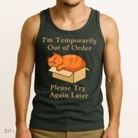 Funny Sleepy Cat Temporarily Out Of Order Tank Top thumb 3