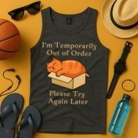 Funny Sleepy Cat Temporarily Out Of Order Tank Top thumb 4