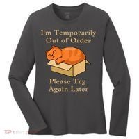 Funny Sleepy Cat Temporarily Out Of Order Women's Long Sleeve Shirt thumb 0