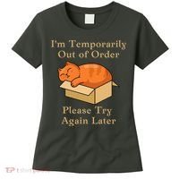 Funny Sleepy Cat Temporarily Out Of Order Women's T-Shirt thumb 0