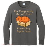 Funny Sleepy Cat Temporarily Out Of Order Kids Long Sleeve Shirt thumb 0