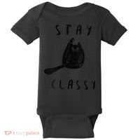 Funny Stay Classy Sarcastic Black Cat Cute Kitten Lover Gift Baby Bodysuit thumb 0