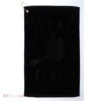 Funny Stay Classy Sarcastic Black Cat Cute Kitten Lover Gift Golf Towel thumb 0