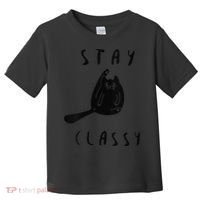 Funny Stay Classy Sarcastic Black Cat Cute Kitten Lover Gift Toddler T-Shirt thumb 0