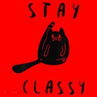 Funny Stay Classy Sarcastic Black Cat Cute Kitten Lover Gift Santa Hat thumb 1