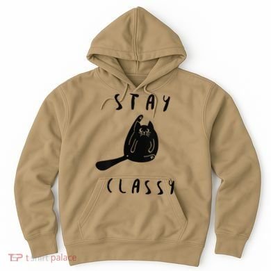 Funny Stay Classy Sarcastic Black Cat Cute Kitten Lover Gift Hoodie