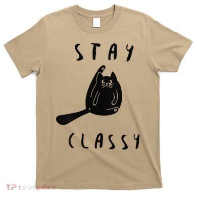 Funny Stay Classy Sarcastic Black Cat Cute Kitten Lover Gift T-Shirt