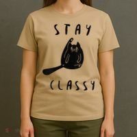 Funny Stay Classy Sarcastic Black Cat Cute Kitten Lover Gift T-Shirt thumb 4
