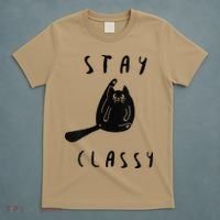 Funny Stay Classy Sarcastic Black Cat Cute Kitten Lover Gift T-Shirt thumb 5