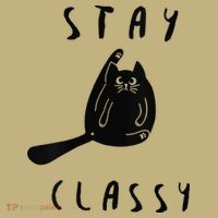 Funny Stay Classy Sarcastic Black Cat Cute Kitten Lover Gift Mousepad thumb 1