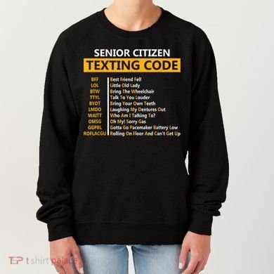 Funny Senior Citizens Texting Code Fathers Day For Grandpa Women's Sweatshirt