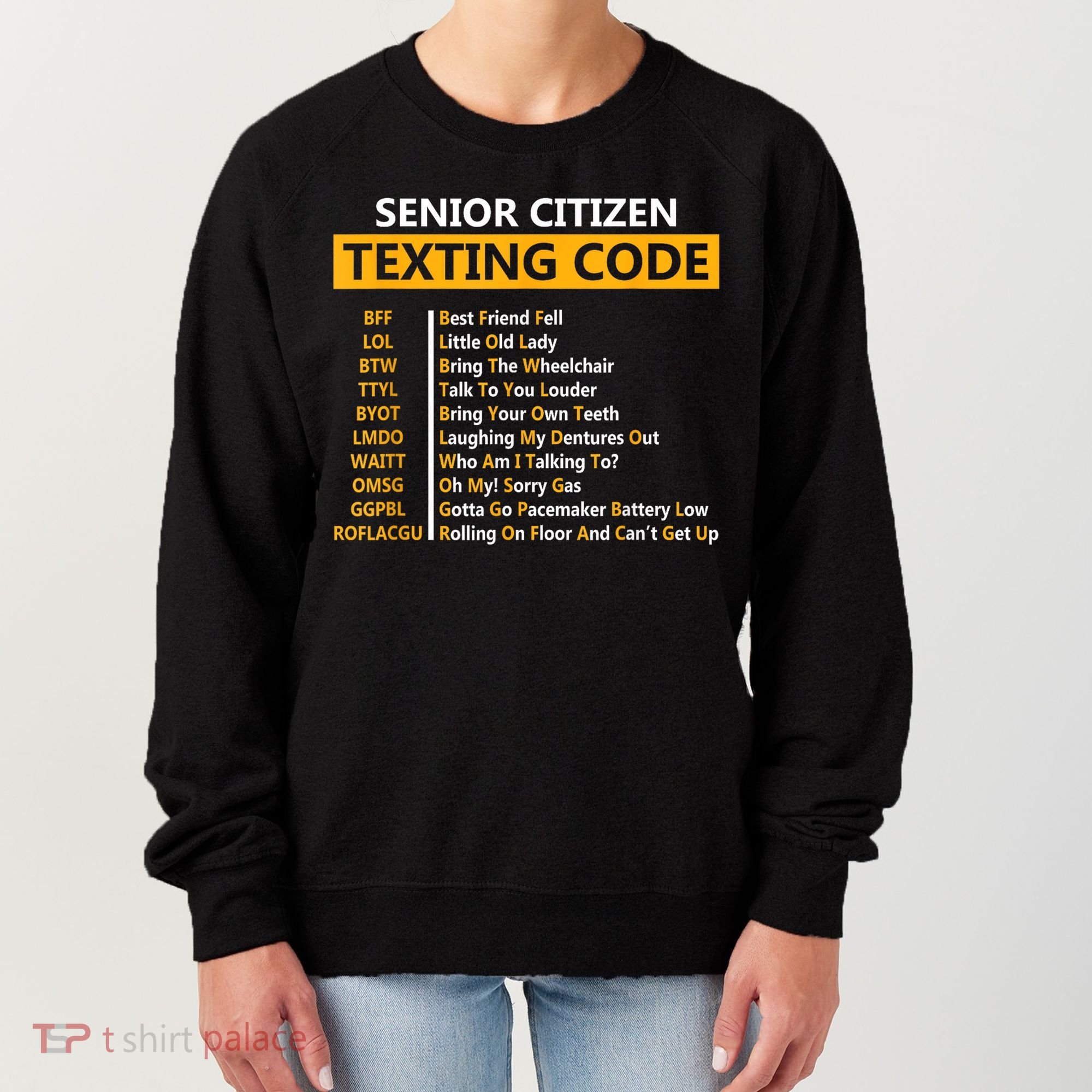 Funny Senior Citizens Texting Code Fathers Day For Grandpa Women's Sweatshirt