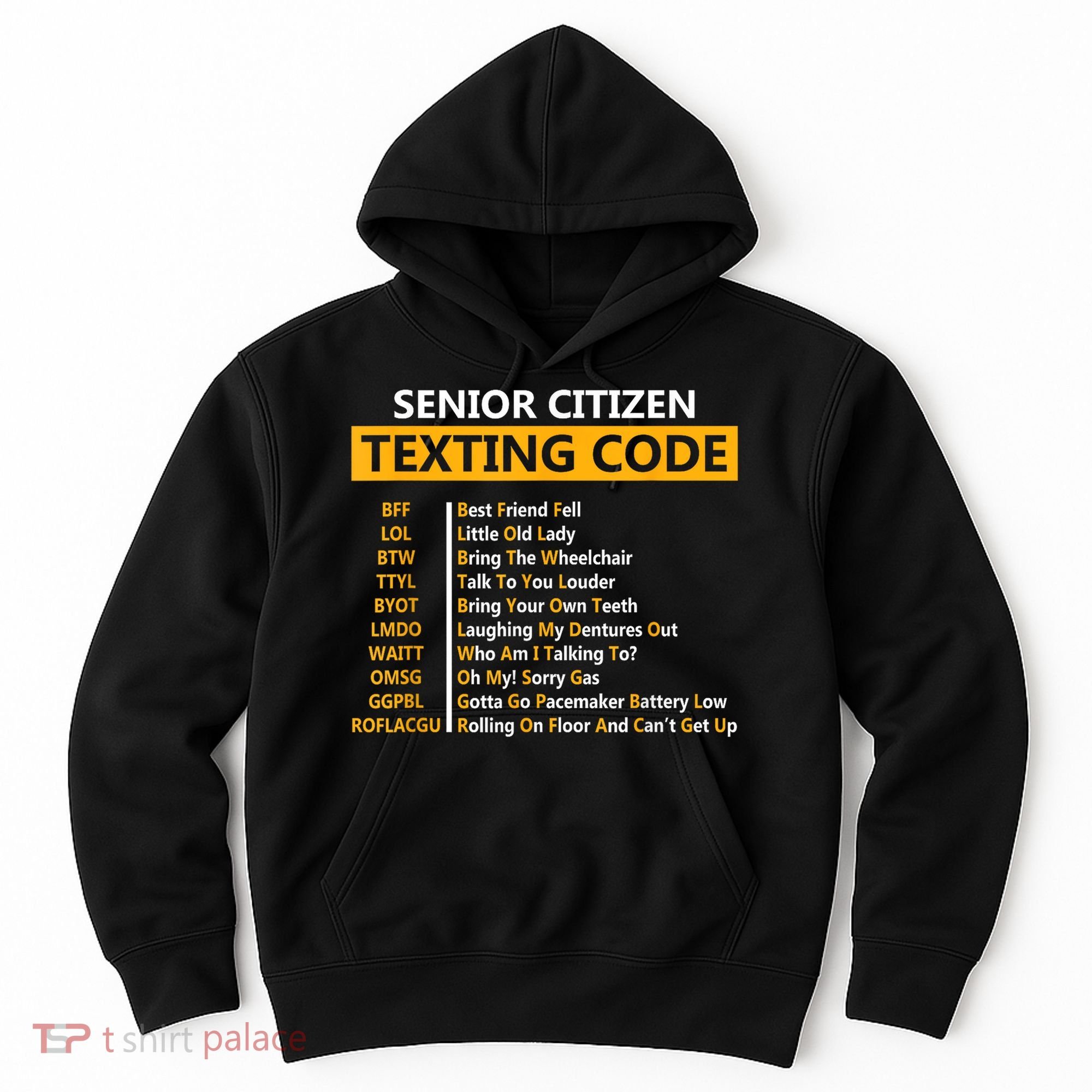 Funny Senior Citizens Texting Code Fathers Day For Grandpa Hoodie