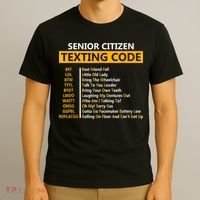 Funny Senior Citizens Texting Code Fathers Day For Grandpa T-Shirt thumb 3