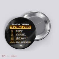 Funny Senior Citizens Texting Code Fathers Day For Grandpa Button thumb 0