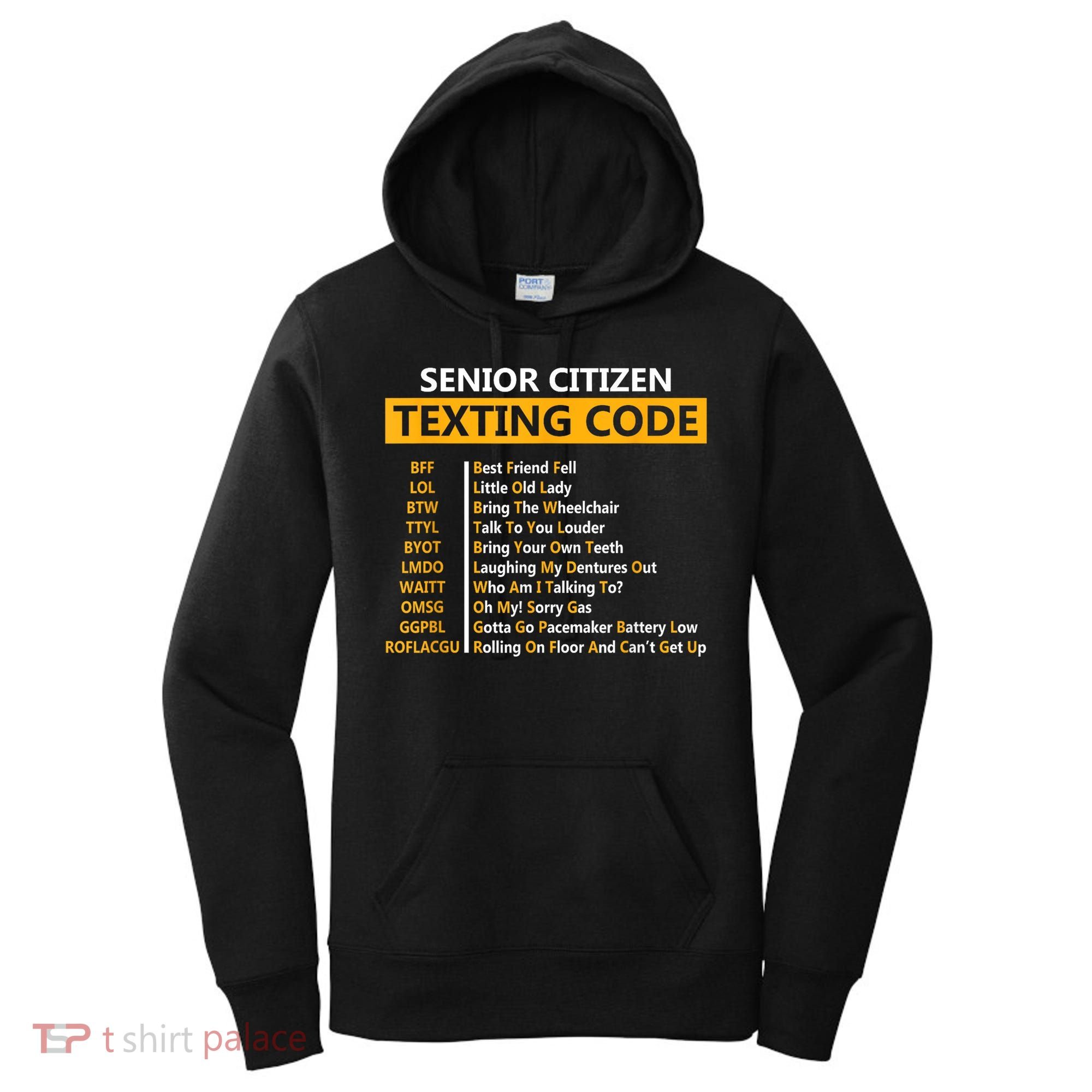 Funny Senior Citizens Texting Code Fathers Day For Grandpa Women's Hoodie