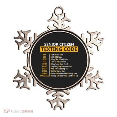 Funny Senior Citizens Texting Code Fathers Day For Grandpa Ornament