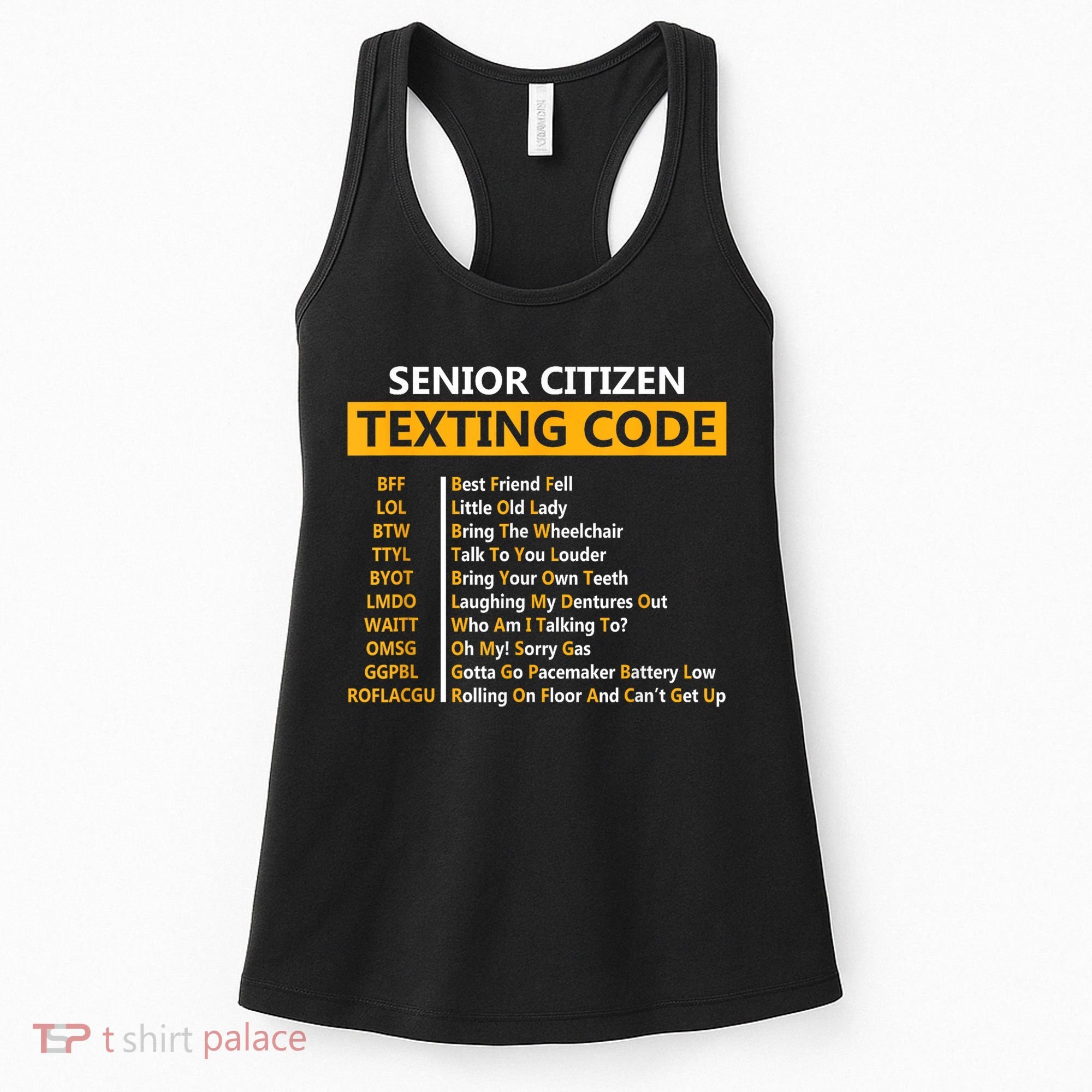 Funny Senior Citizens Texting Code Fathers Day For Grandpa Women's Tank Top