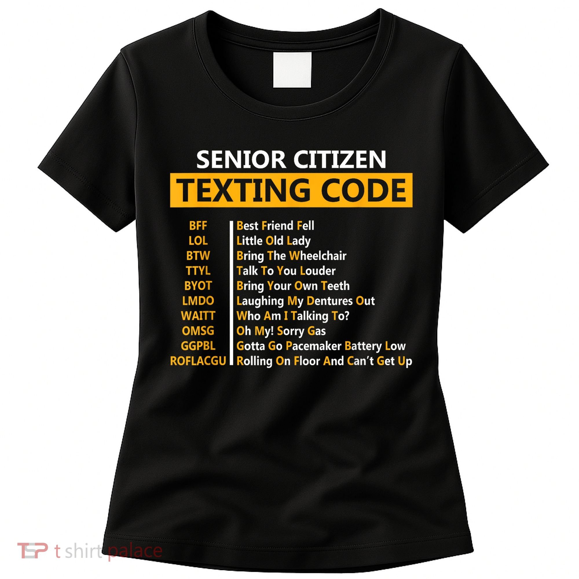Funny Senior Citizens Texting Code Fathers Day For Grandpa Women's T-Shirt