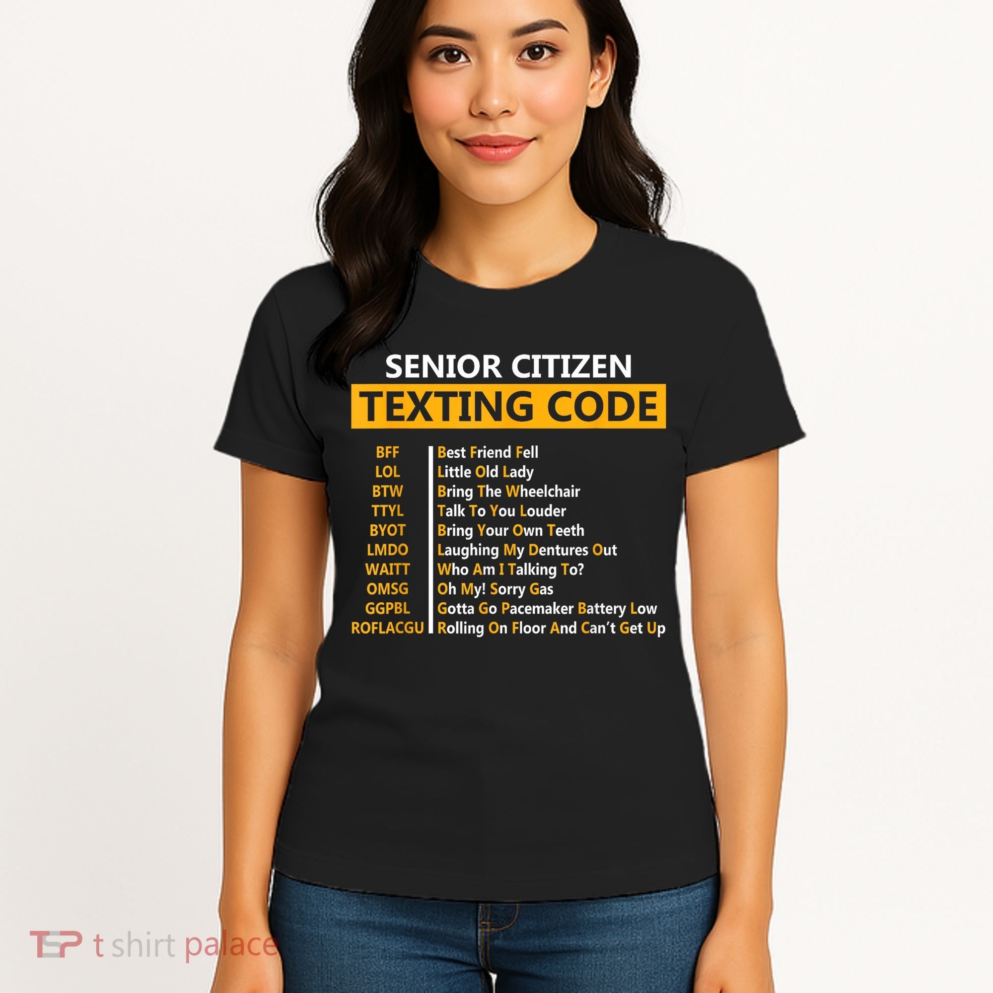 Funny Senior Citizens Texting Code Fathers Day For Grandpa Women's T-Shirt
