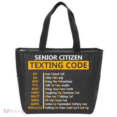 Funny Senior Citizens Texting Code Fathers Day For Grandpa Tote Bag