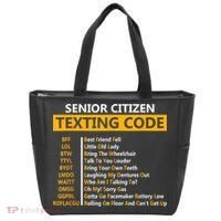 Funny Senior Citizens Texting Code Fathers Day For Grandpa Tote Bag thumb 0