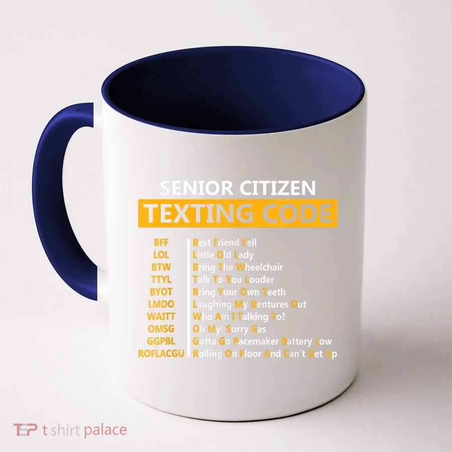 Funny Senior Citizens Texting Code Fathers Day For Grandpa Coffee Mug